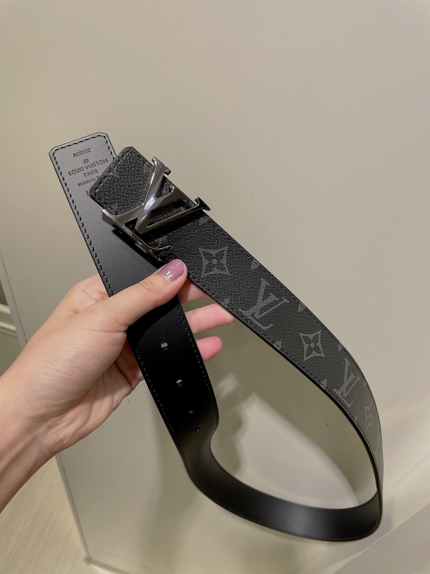Louis Vuitton LV Initiales 40mm Belt Monogram Eclipse Canvas Black Grey