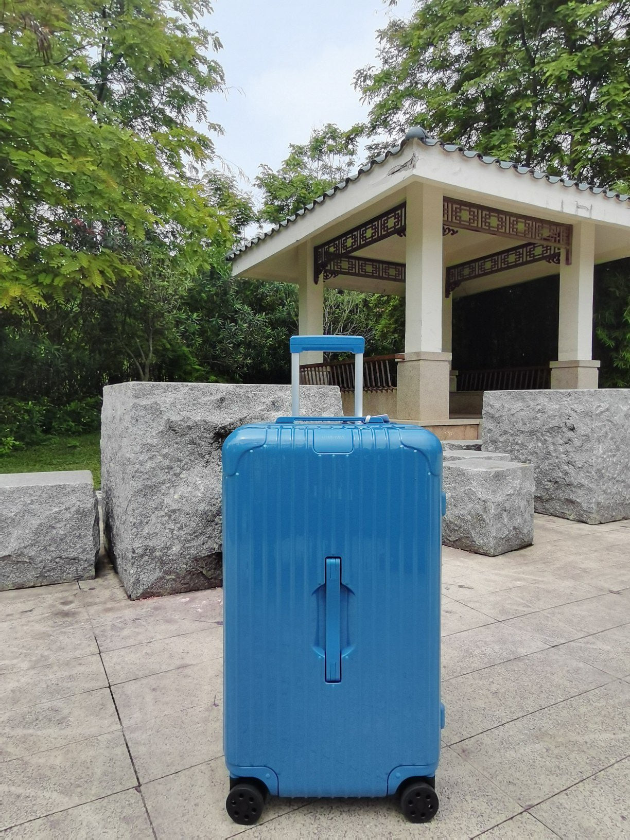 Blue Hardshell Spinner Luggage Trunk Set of 2 for Travel