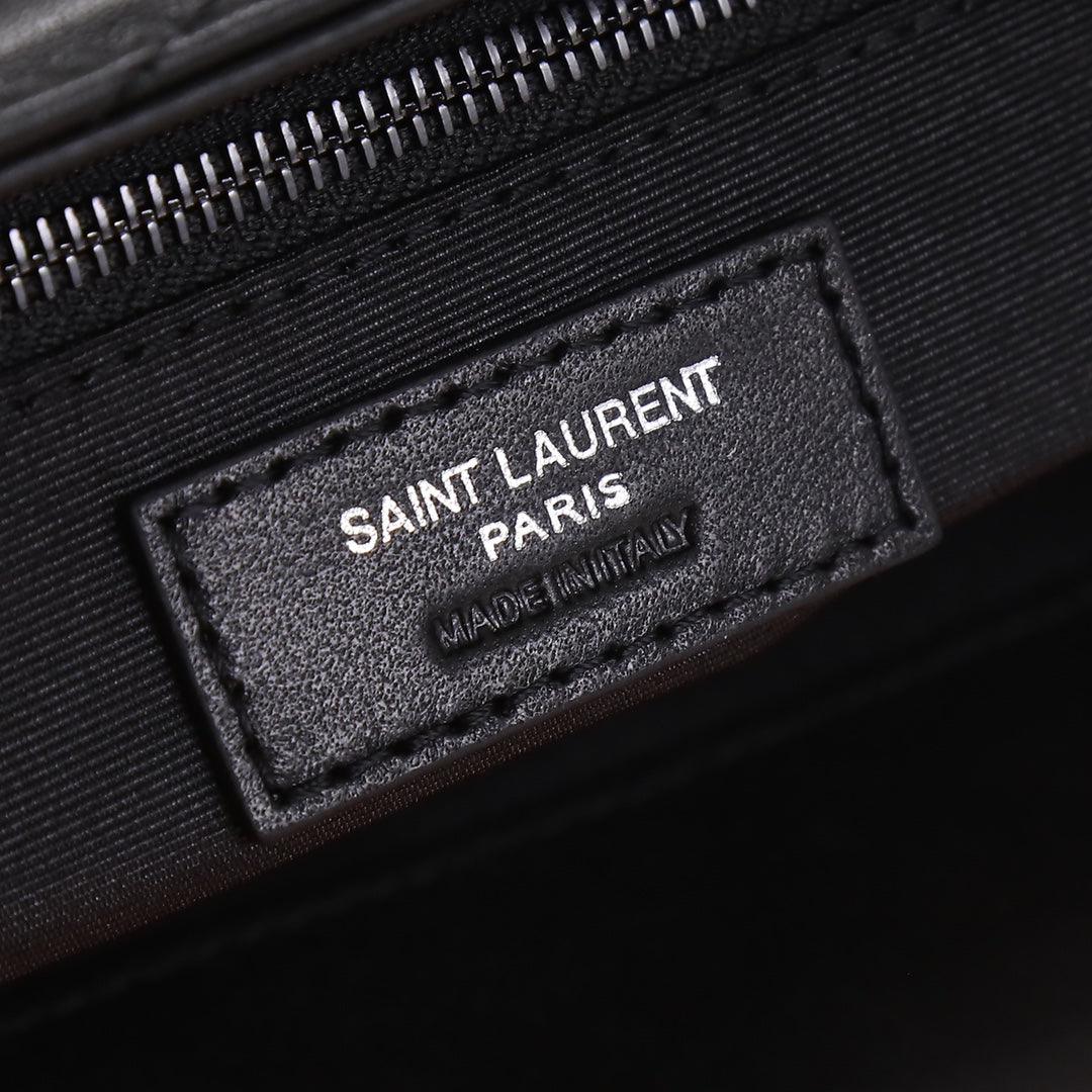 Saint Laurent Loulou Small Matelassé Leather Shoulder Bag - Black