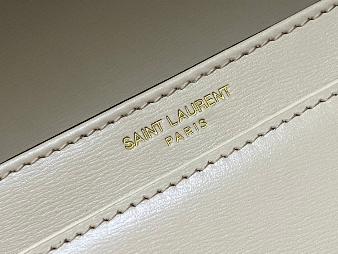 Saint Laurent Solferino Small Satchel in White Box Leather