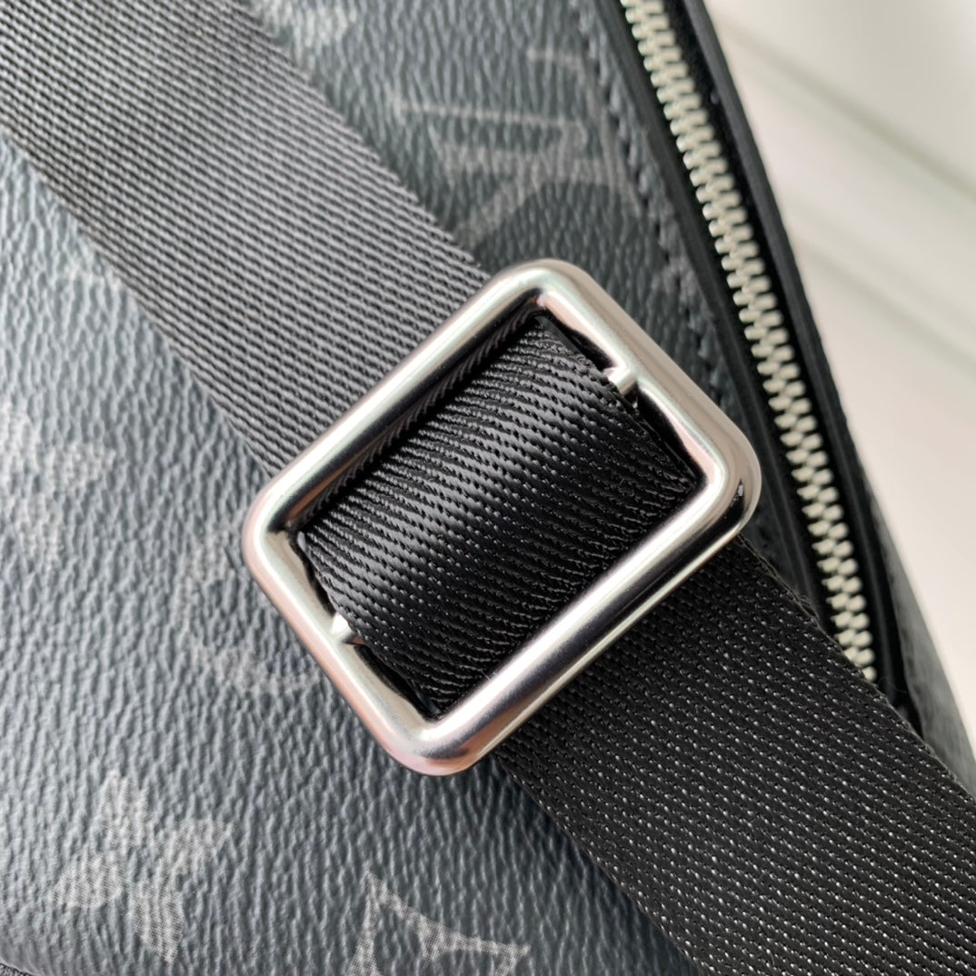 Louis Vuitton Grey Monogram Pattern Canvas Waist Fanny Pack Adjustable Belt Bag