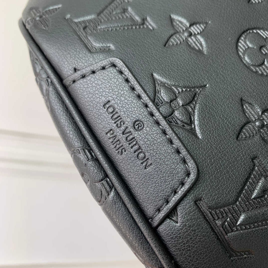 Louis Vuitton Black Embossed Monogram Leather Fanny Pack Waist Bag