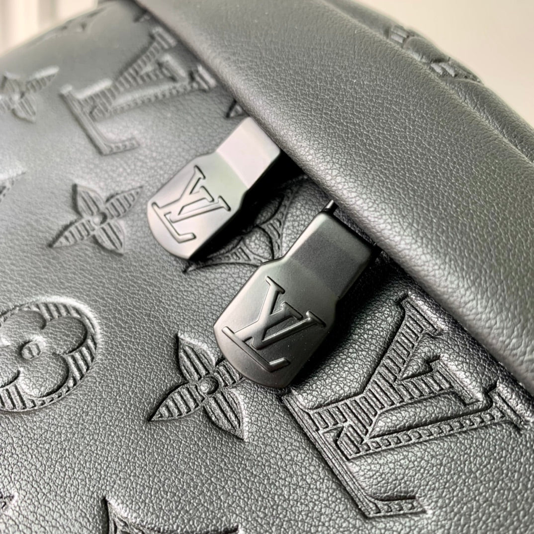 Louis Vuitton Black Embossed Monogram Leather Fanny Pack Waist Bag