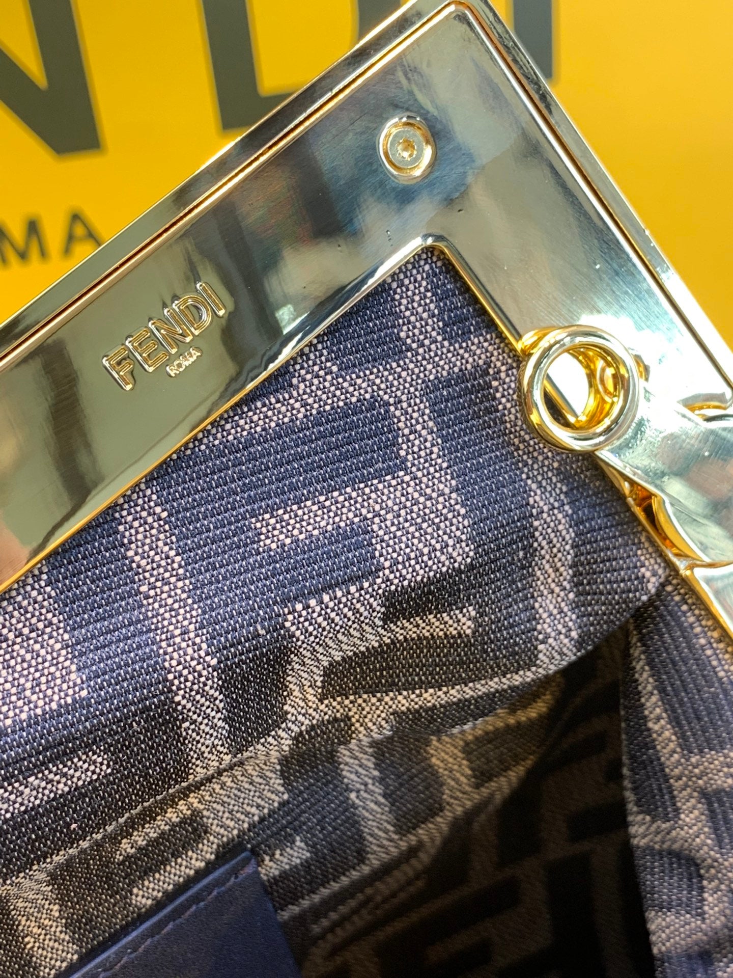 Fendi First Small Caramel Leather Clutch with Shoulder Strap