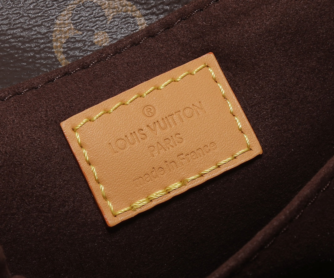 Louis Vuitton Brown Monogram Patterned Mini Crossbody Bag with Gold Chain