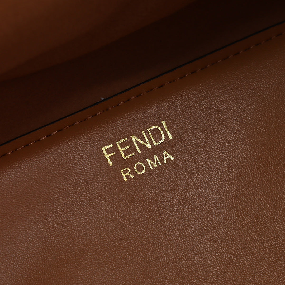 Fendi Sunshine Medium Leather Tote Bag - Tan