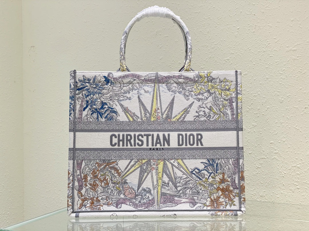Christian Dior Book Tote Bag with Embroidered Constellation Pattern