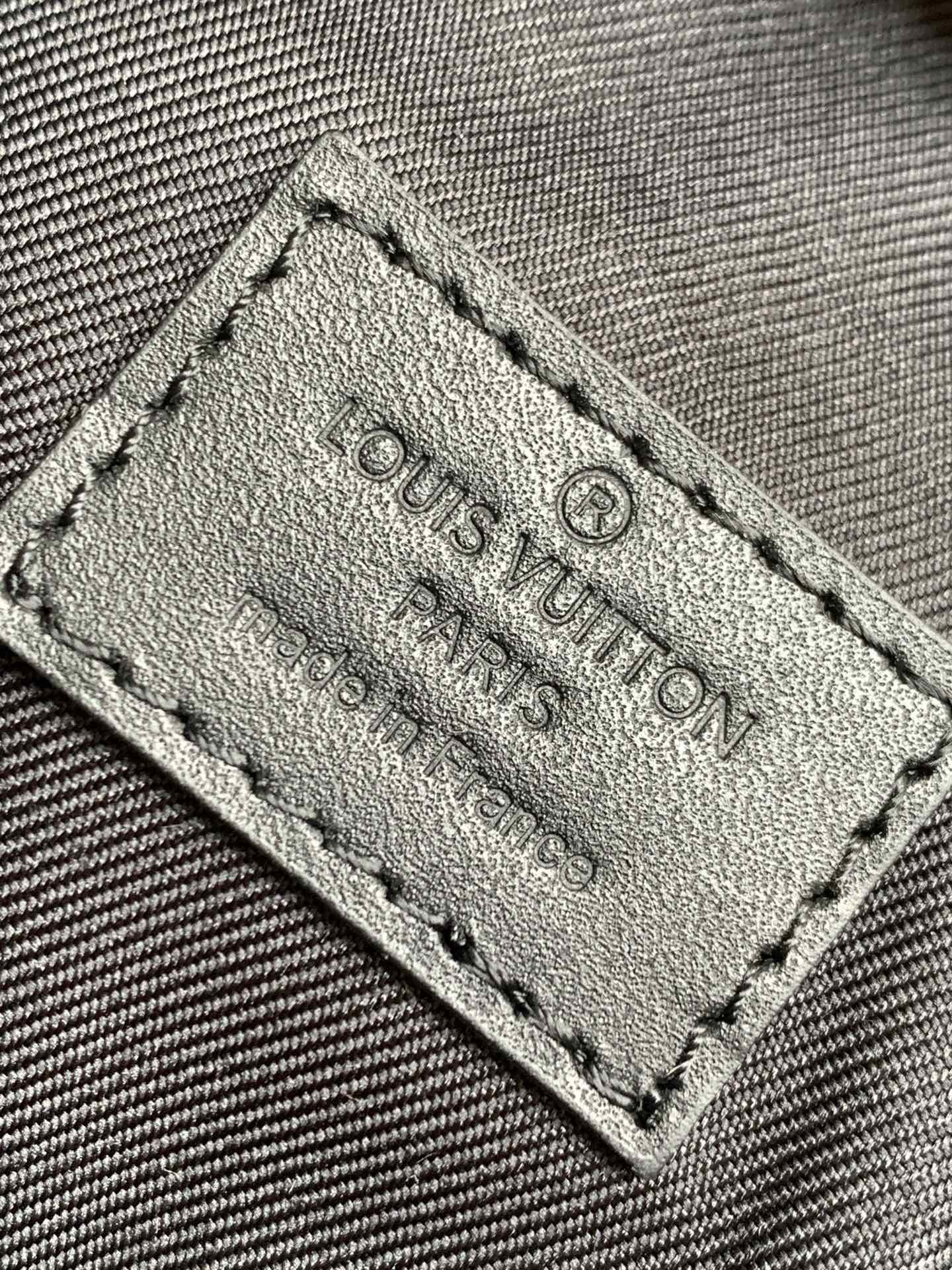 Louis Vuitton Luxury Matte Black Monogram Embossed Trunk Crossbody Bag
