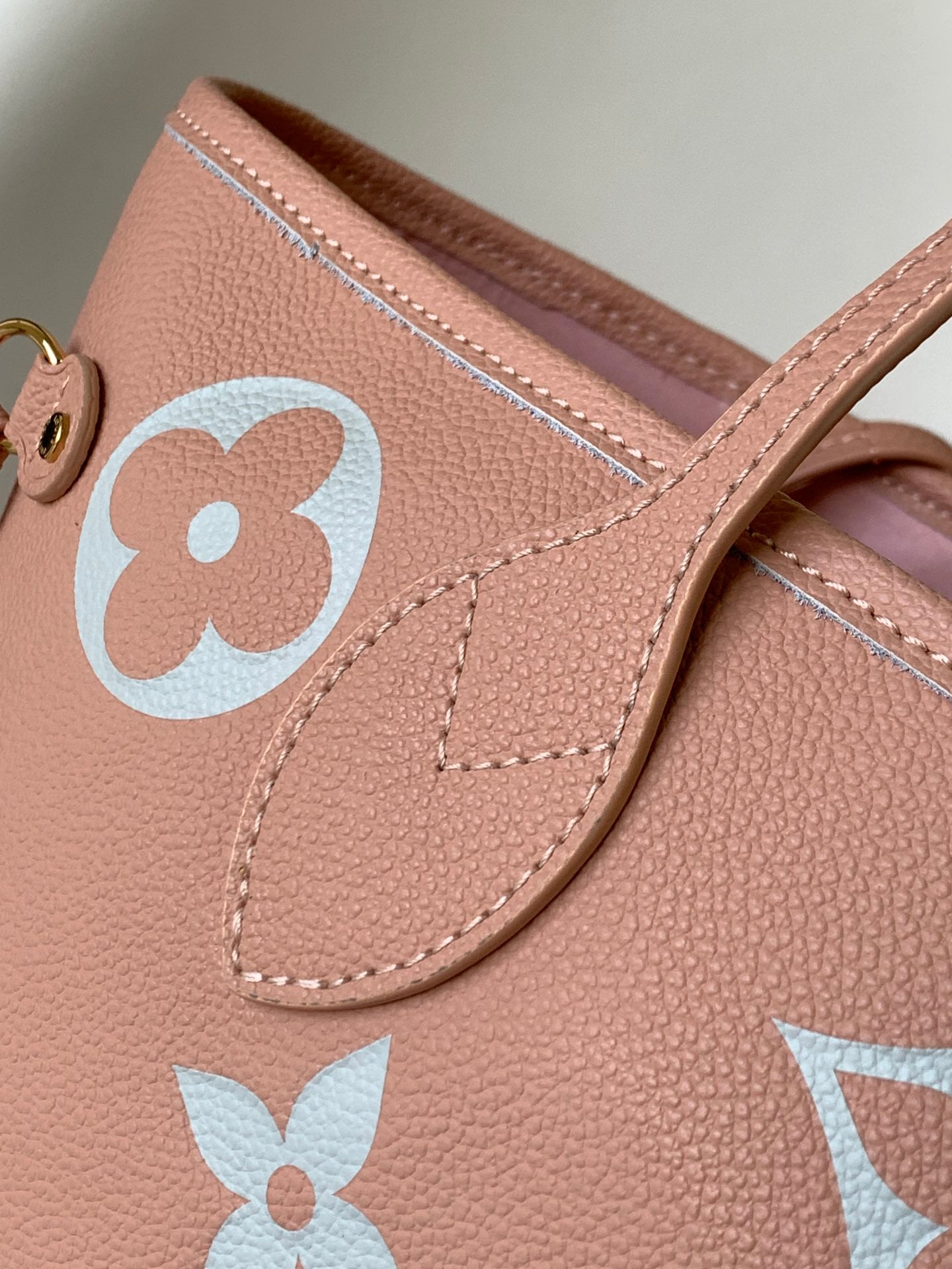 Louis Vuitton Blush Pink Monogram Leather Tote Bag with Shoulder Straps