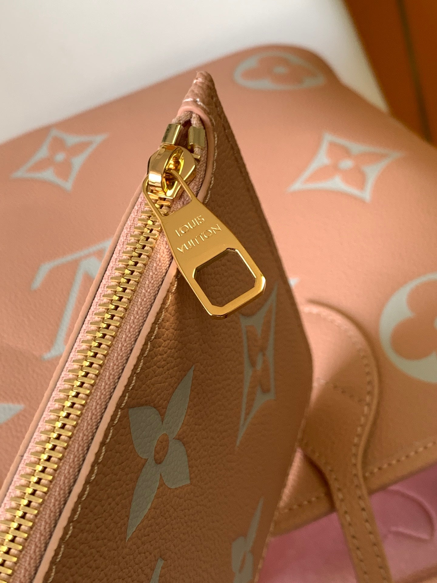 Louis Vuitton Blush Pink Monogram Leather Tote Bag with Shoulder Straps