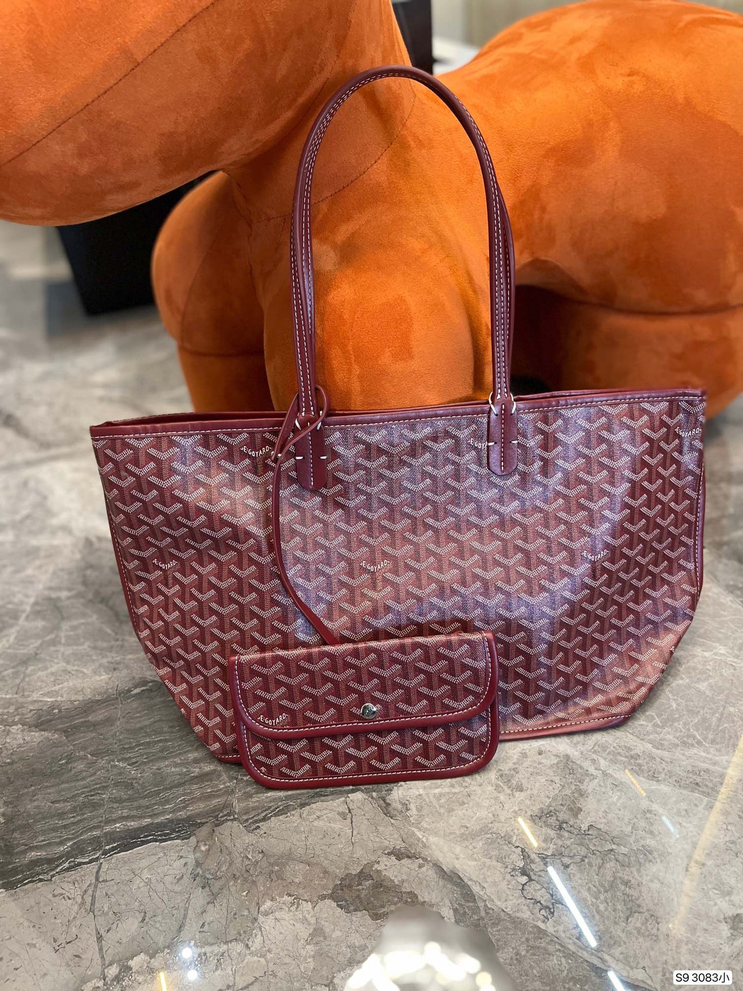 Gogy Green Chevron Pattern Tote Bag with Matching Pouch Shoulder Purse