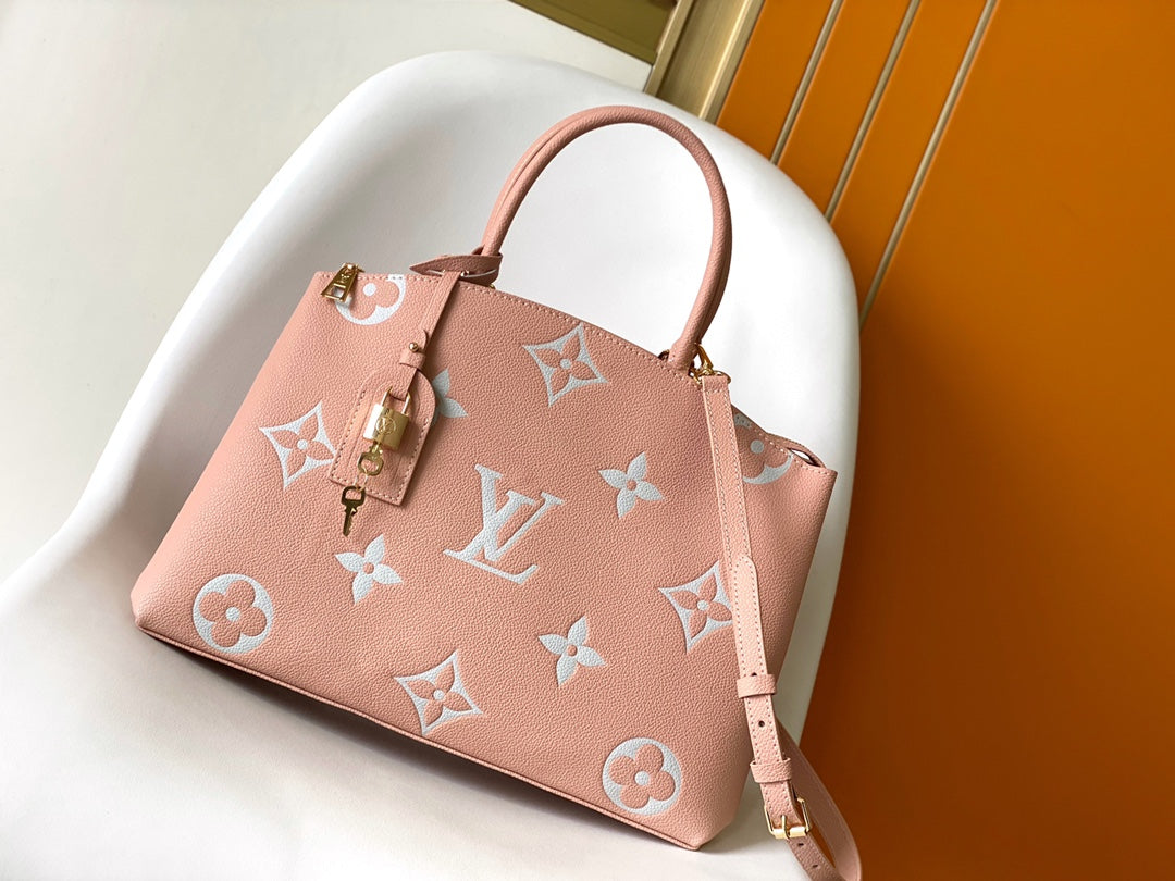 Louis Vuitton Blush Pink Monogram Embossed Leather Top Handle Shoulder Bag