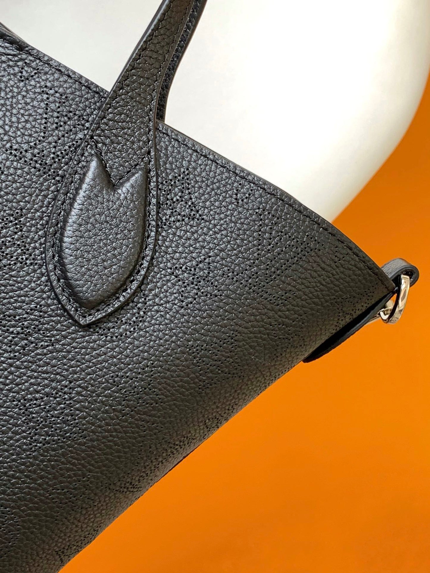 Louis Vuitton Classic Black Embossed Monogram Leather Shoulder Tote Bag