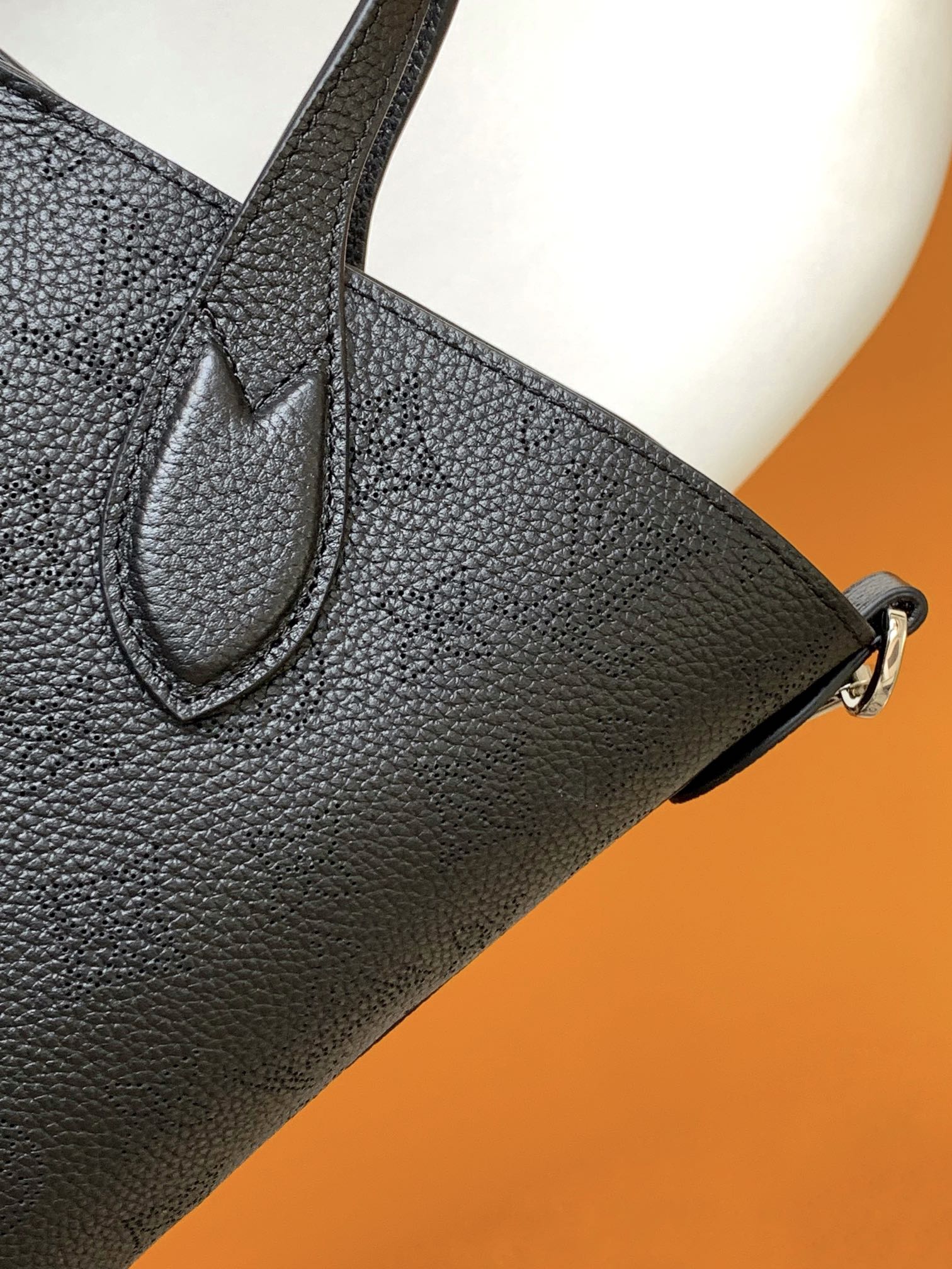 Louis Vuitton Classic Black Embossed Monogram Leather Shoulder Tote Bag