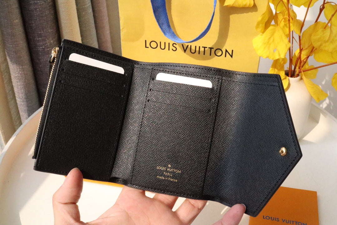 Louis Vuitton Classic Brown Monogram Leather Envelope Trifold Wallet for Women