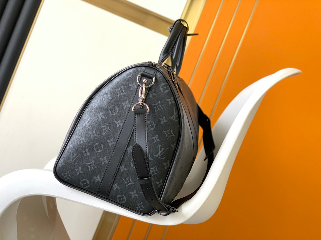 Louis Vuitton Grey Monogram Canvas Travel Duffle Bag with Shoulder Strap