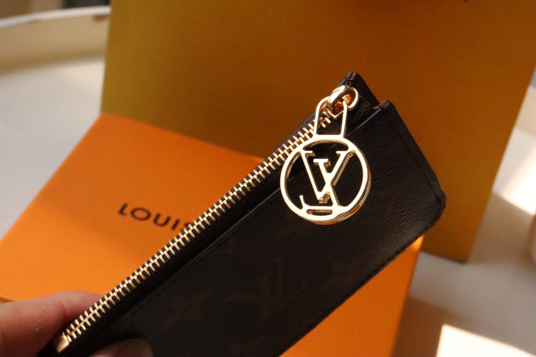 Louis Vuitton Classic Brown Monogram Canvas Card Holder Slim Wallet