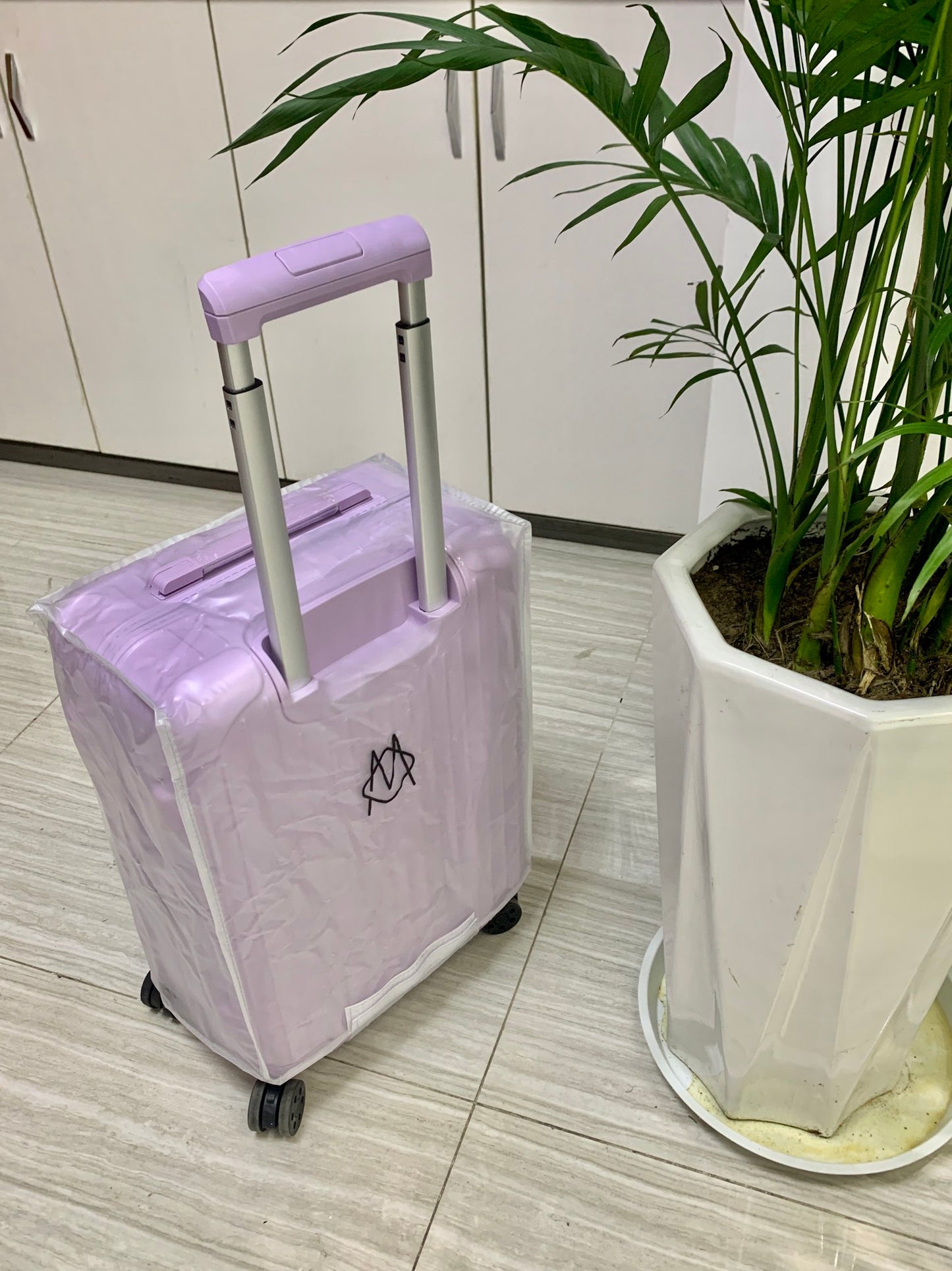 Pastel Purple Ribbed Hardshell Spinner Luggage Set 2-Piece