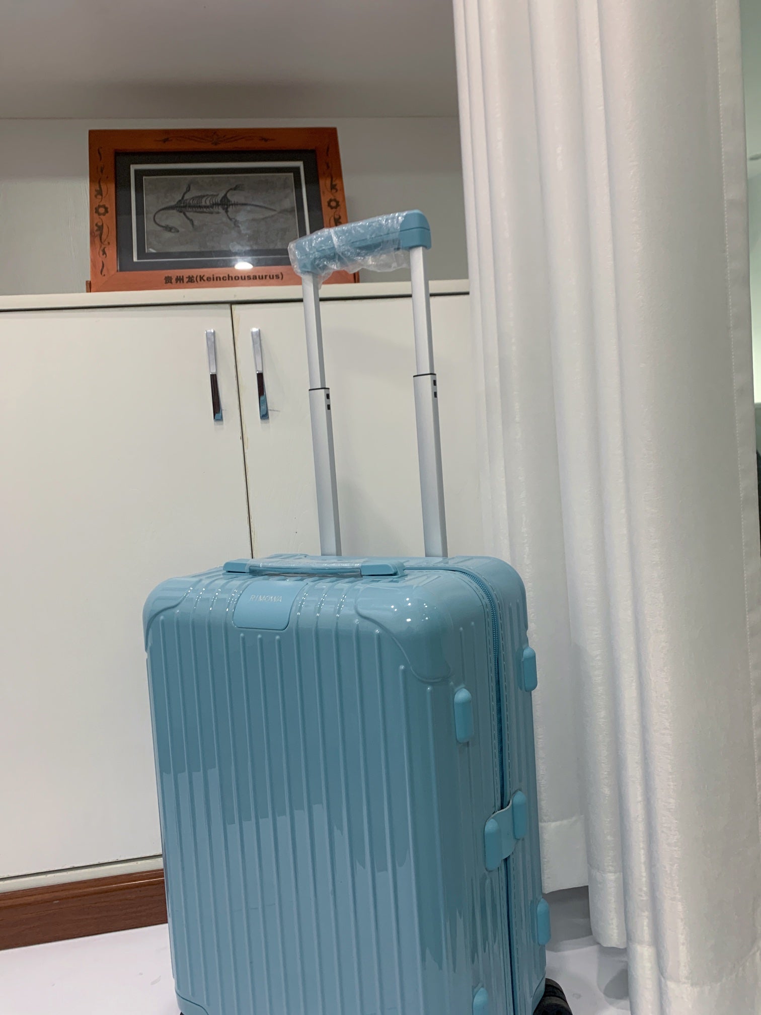 Modern Light Blue Hardside Spinner Luggage Travel Suitcase Set