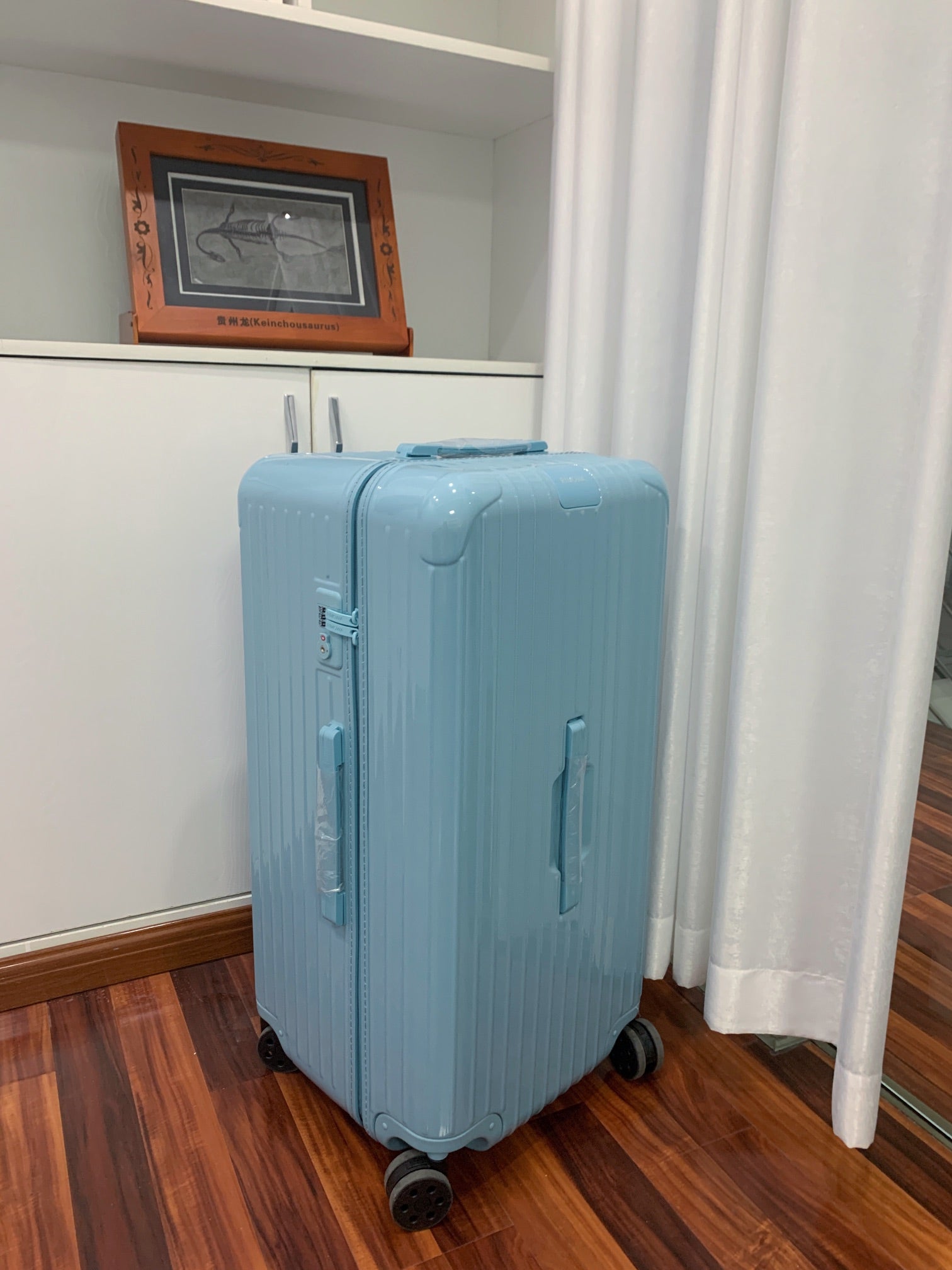 Modern Light Blue Hardside Spinner Luggage Travel Suitcase Set