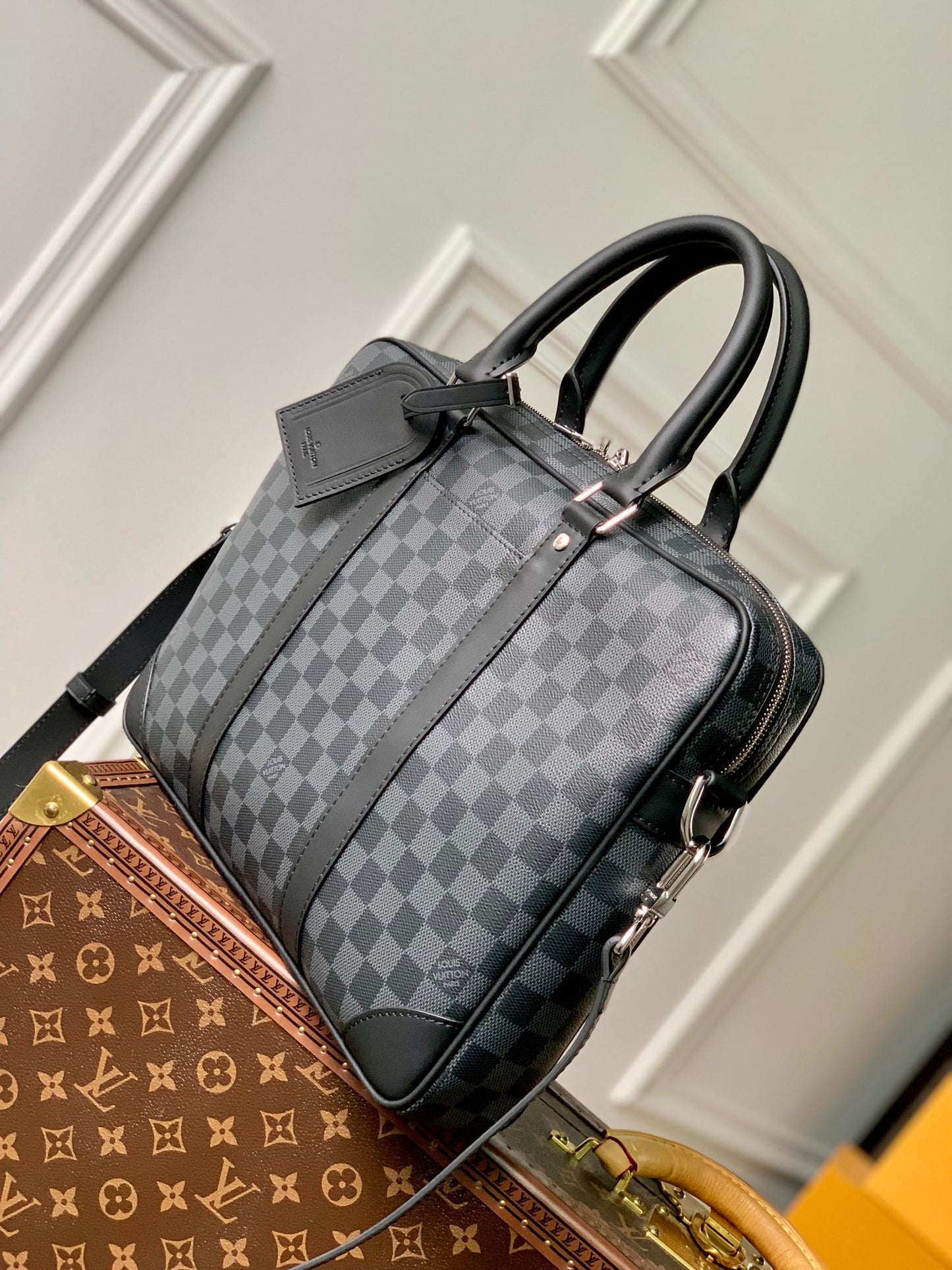 Louis Vuitton Porte-Documents Voyage PM Damier Cobalt Men's Briefcase