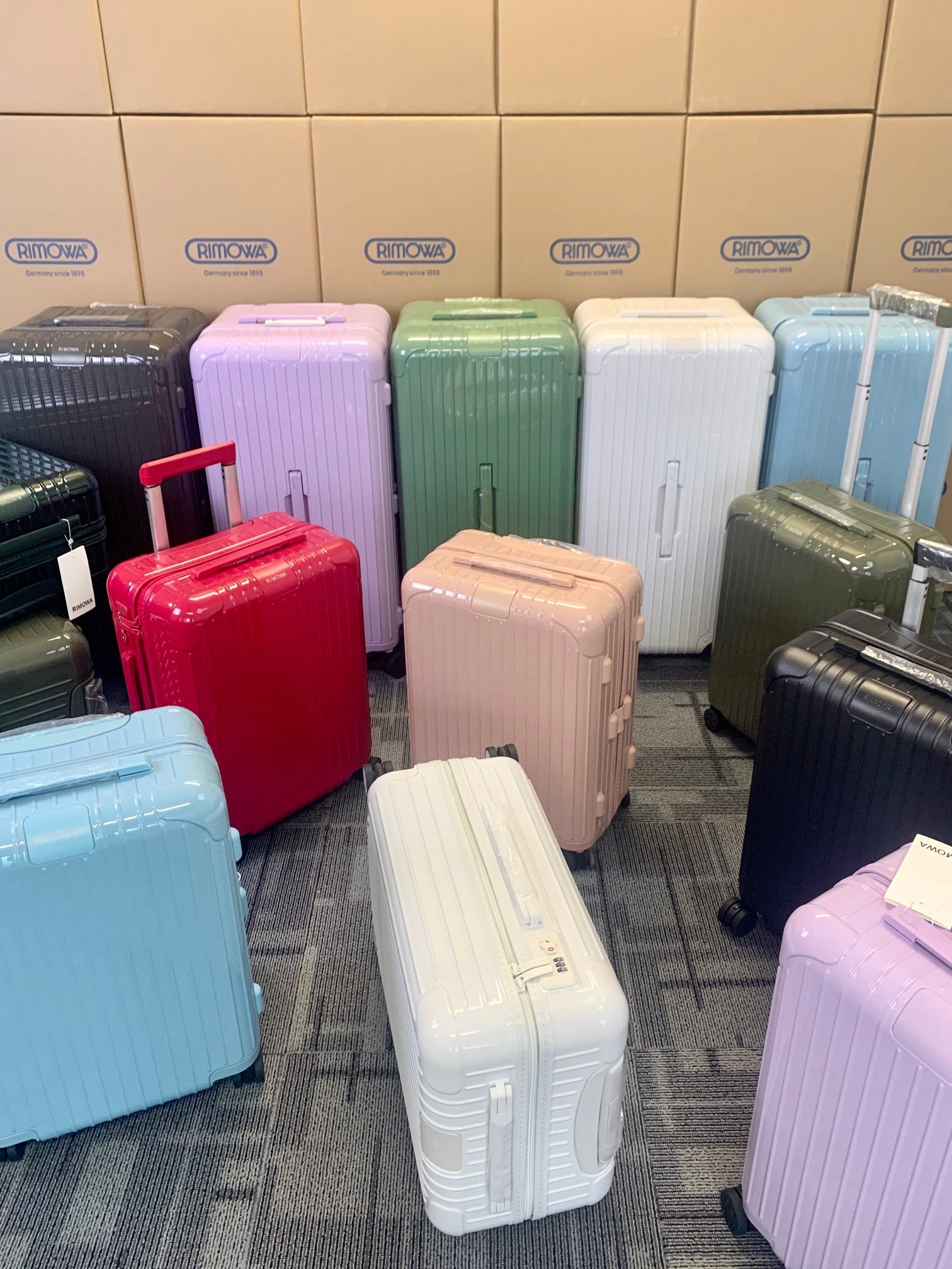 Modern Pastel Hardshell Spinner Suitcase Lightweight Travel Trolley