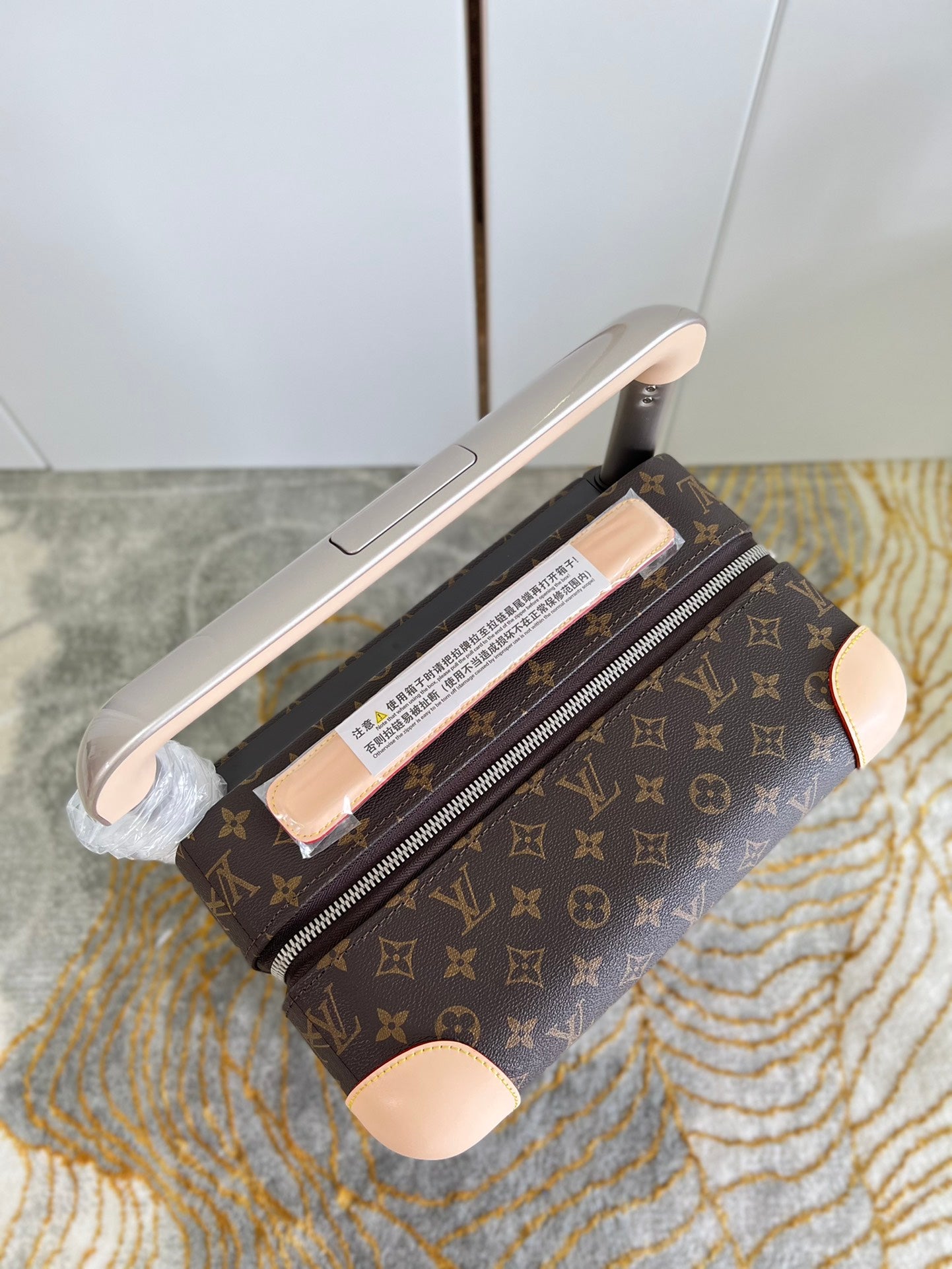 Luxury Brown Monogram Carry-On Luggage Spinner Suitcase