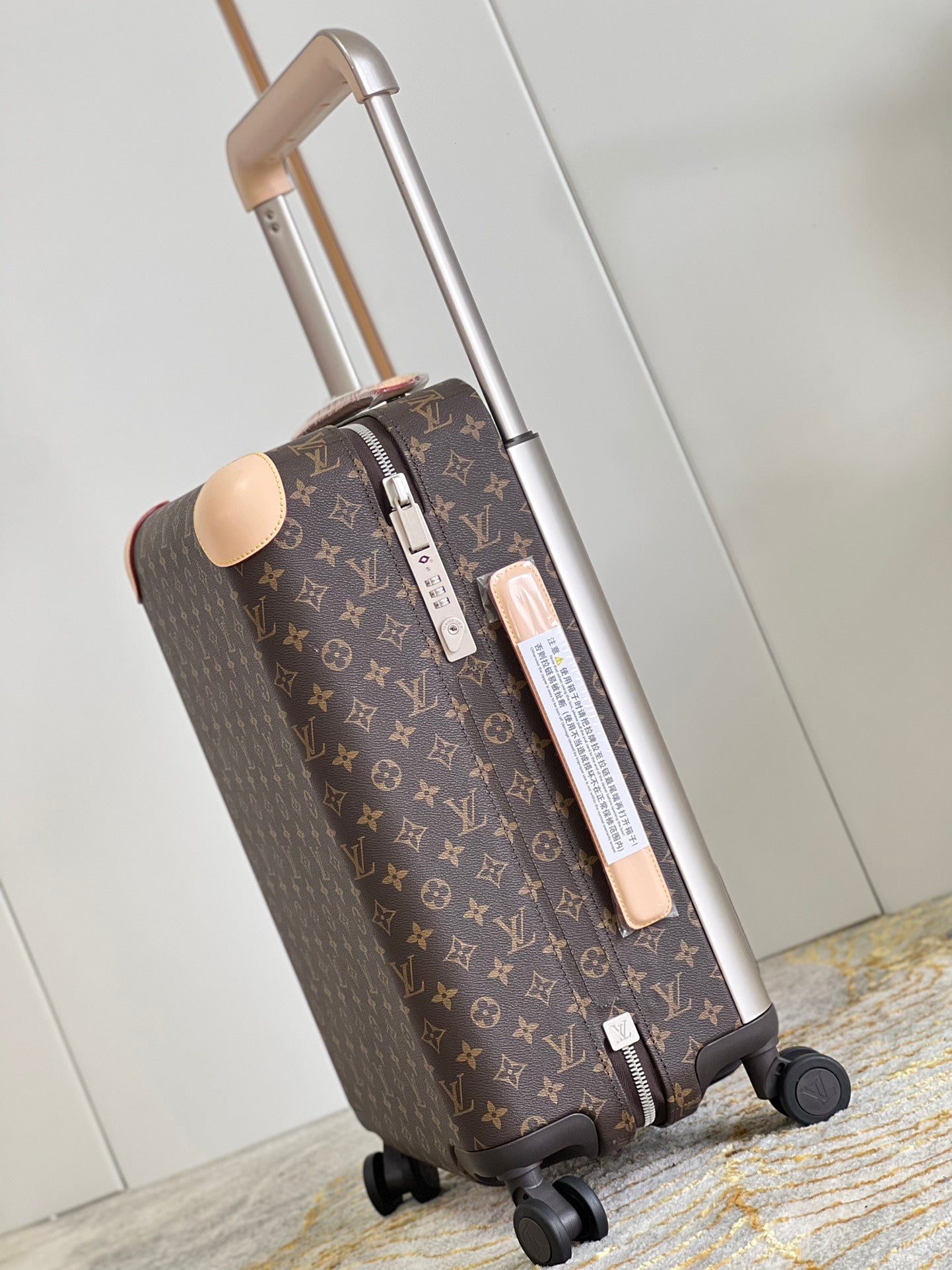 Luxury Brown Monogram Carry-On Luggage Spinner Suitcase