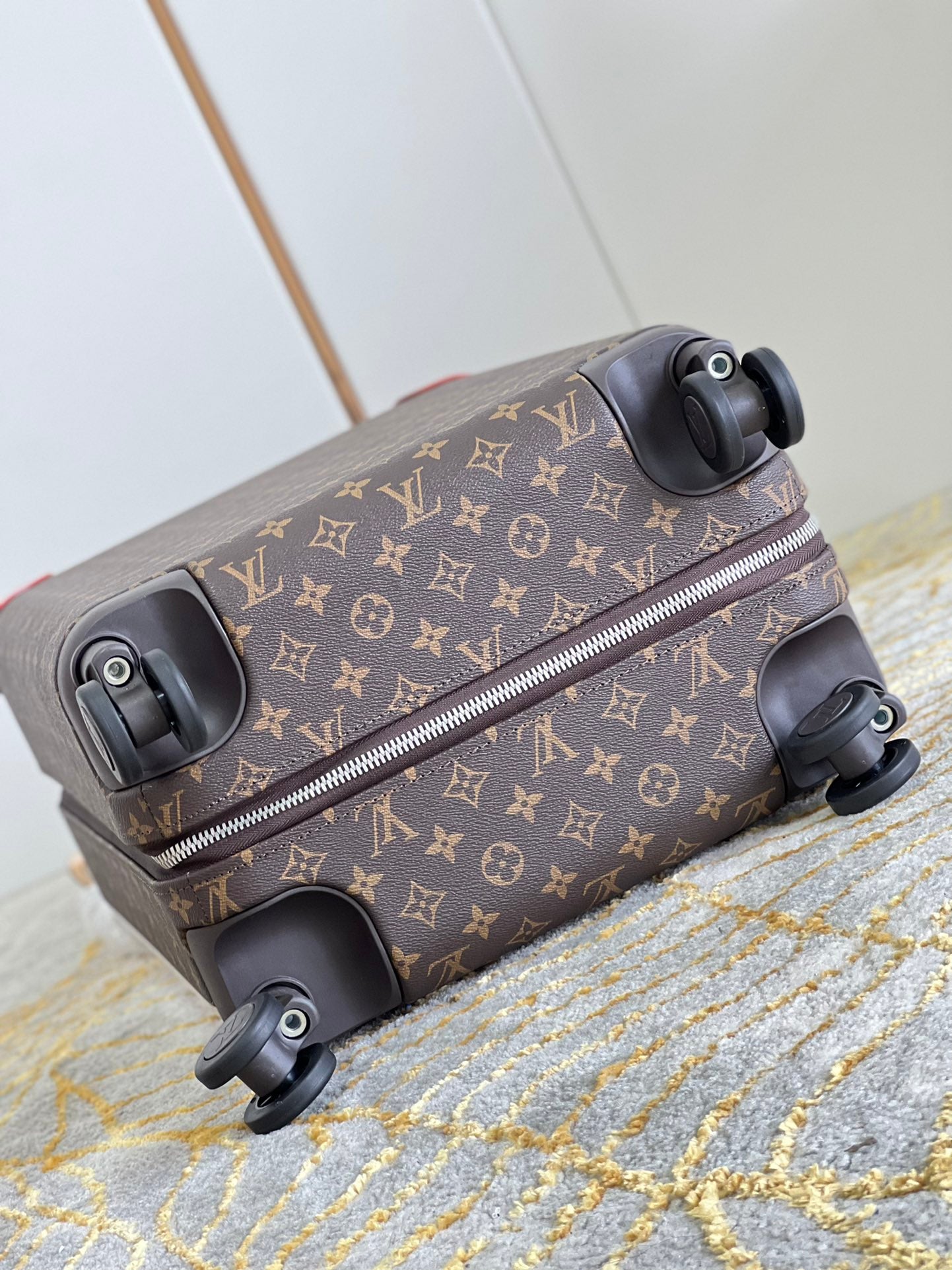 Luxury Brown Monogram Carry-On Luggage Spinner Suitcase