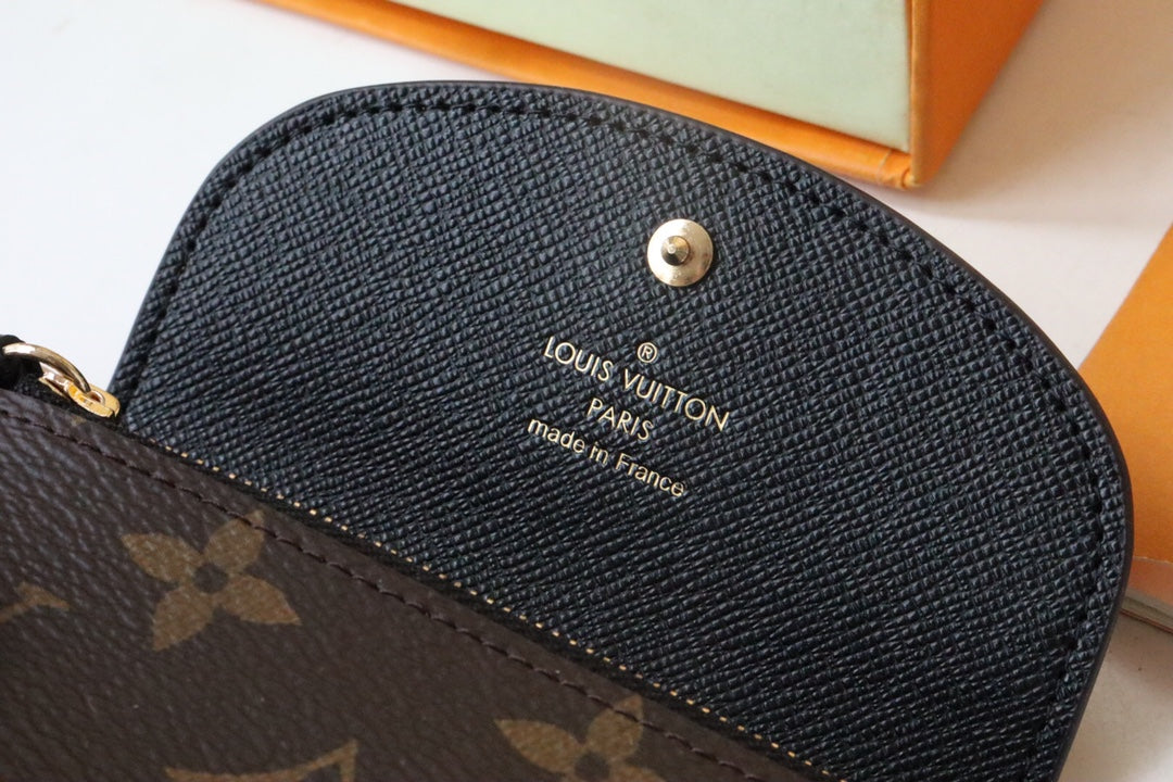 Louis Vuitton Classic Brown Monogram Leather Envelope Card Holder Wallet
