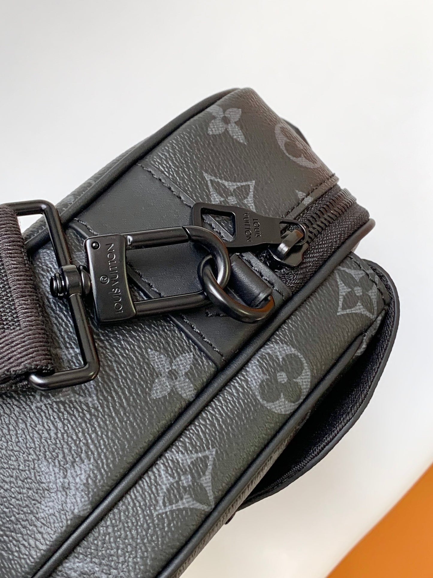 Louis Vuitton Black Monogram Crossbody Shoulder Bag with Top Handle