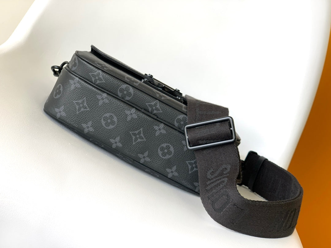 Louis Vuitton Black Monogram Crossbody Shoulder Bag with Top Handle