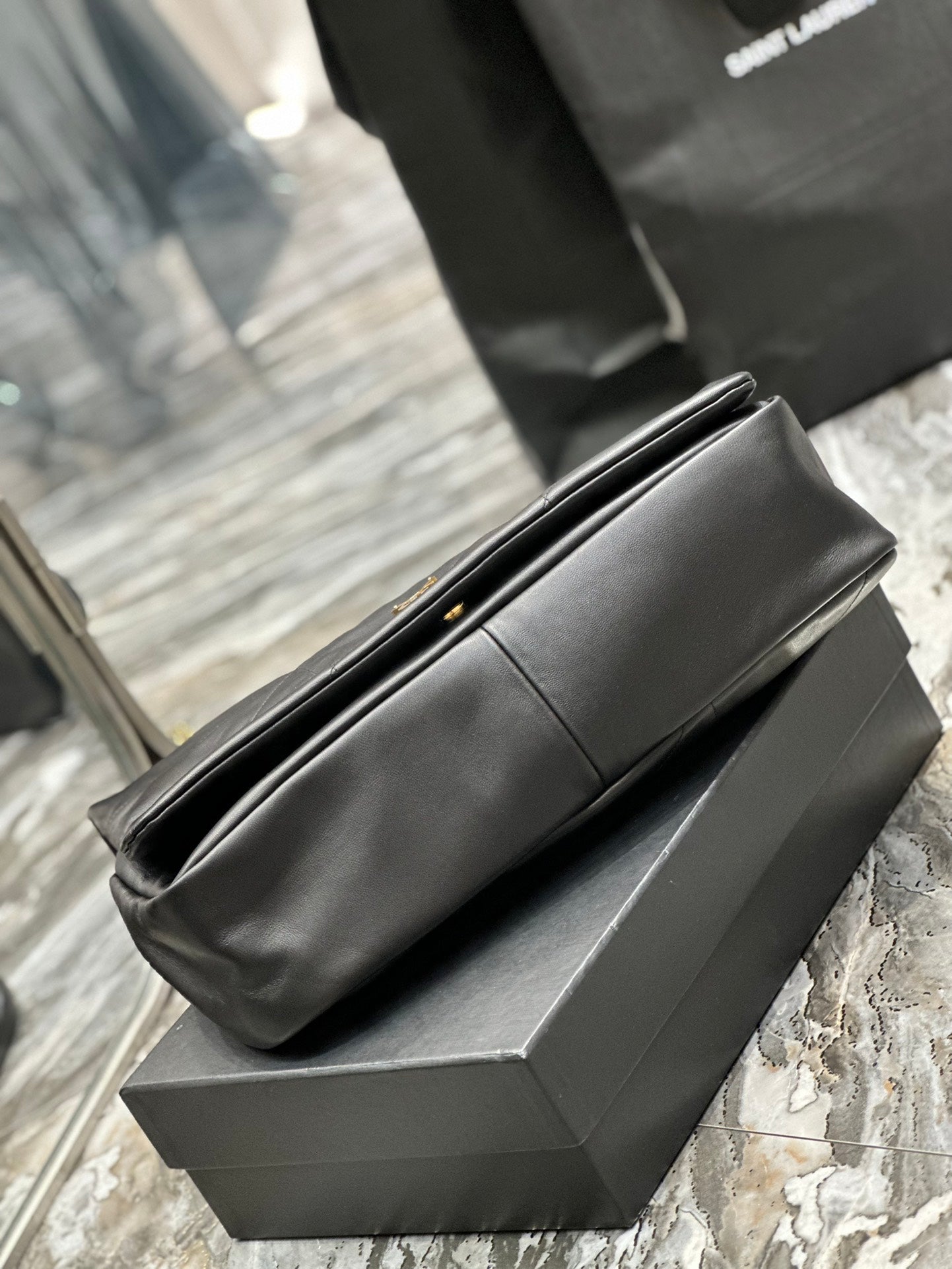 Saint Laurent YSL Jamie 4.3 Medium Quilted Lambskin Shoulder Bag in Black