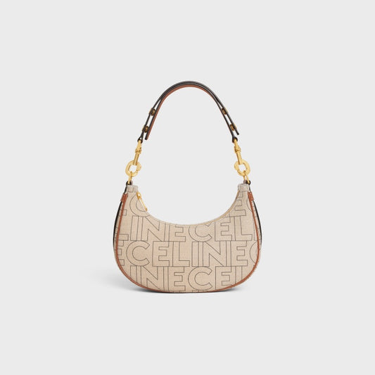 Celine Ava Bag in Textile with Logo Pattern and Calfskin Trim
