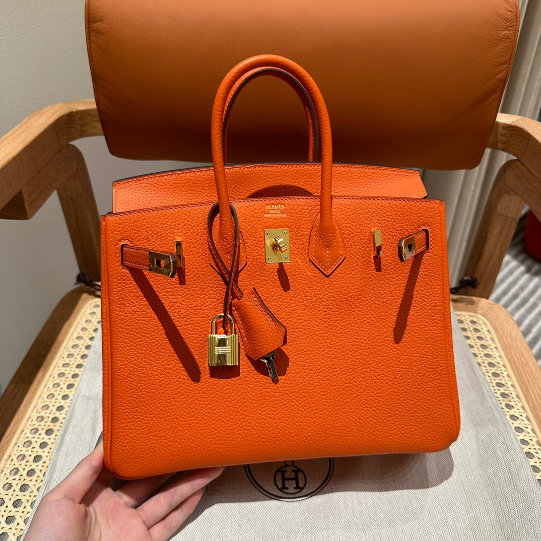 Hermès Birkin 30 Orange Epsom Leather Gold Hardware Handbag