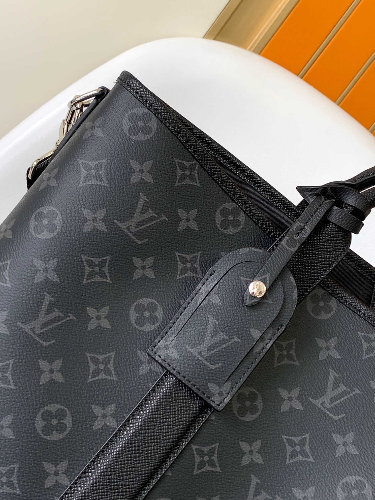 Louis Vuitton Black Monogram Pattern Business Briefcase with Shoulder Strap