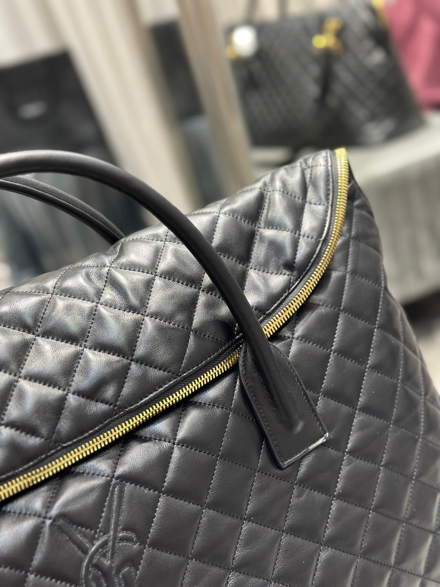 Saint Laurent Icare Maxi Shopping Bag - Black Quilted Lambskin