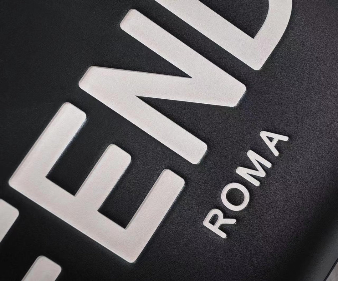 Fendi Sunshine Medium Black Leather Tote Bag