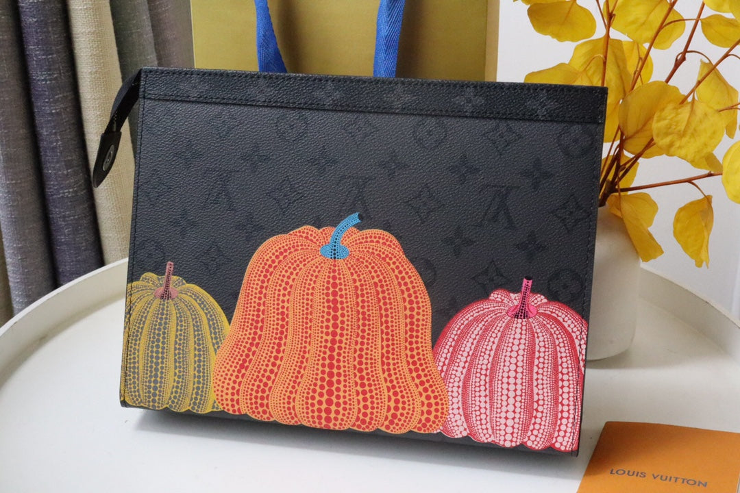 Louis Vuitton Cute Halloween Pumpkin Zippered Document Organizer Bag