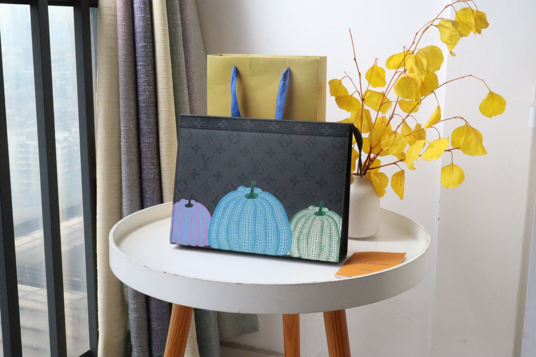 Louis Vuitton Cute Halloween Pumpkin Zippered Document Organizer Bag