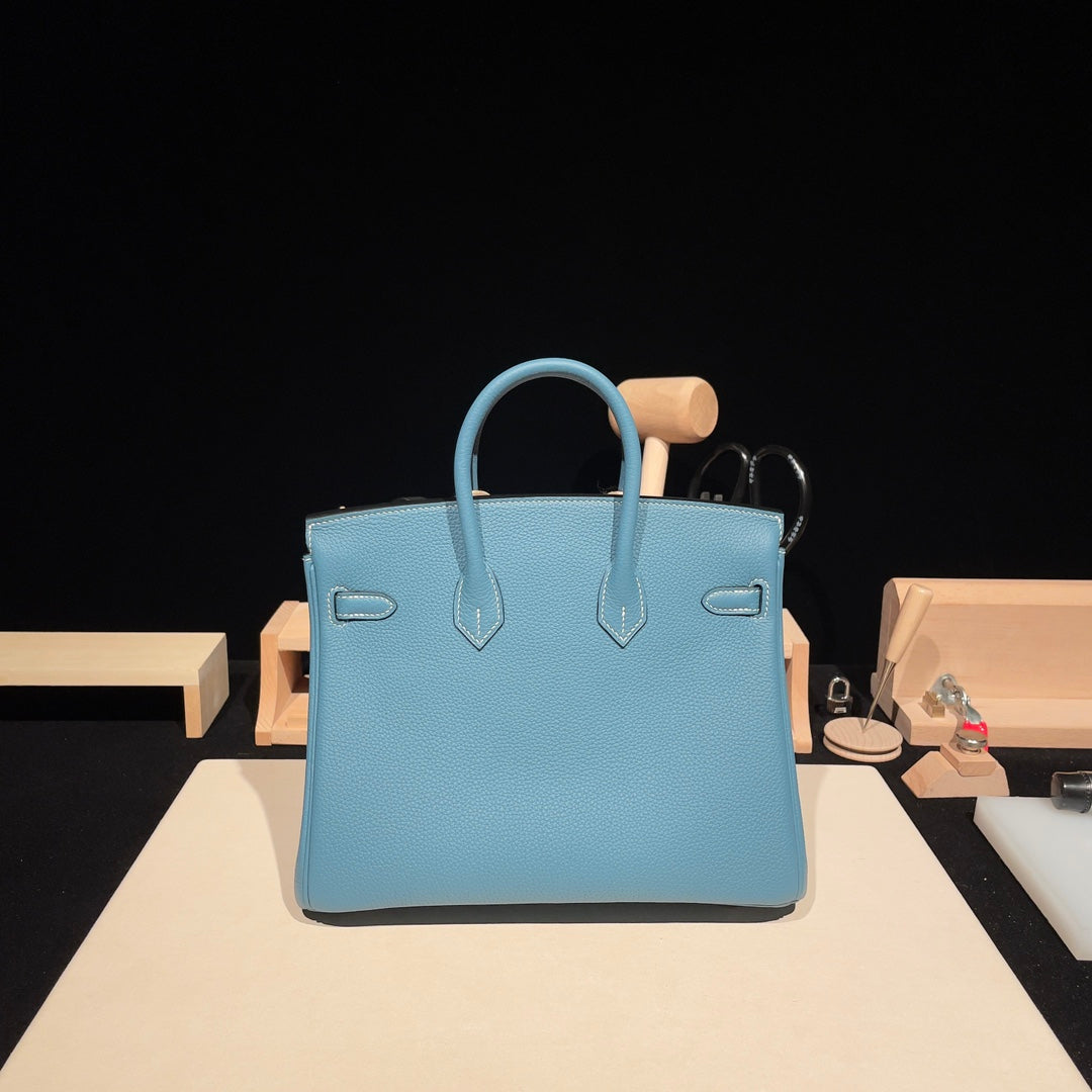 Hermès Birkin 25 Handbag in Celeste Swift Leather with Palladium Hardware