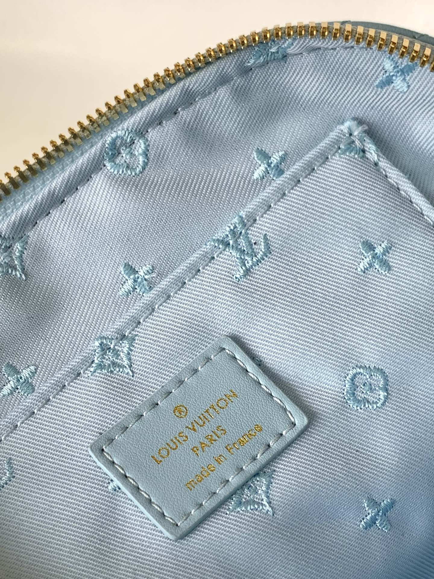 Louis Vuitton Light Blue Quilted Leather Dome Top Handle Crossbody Bag