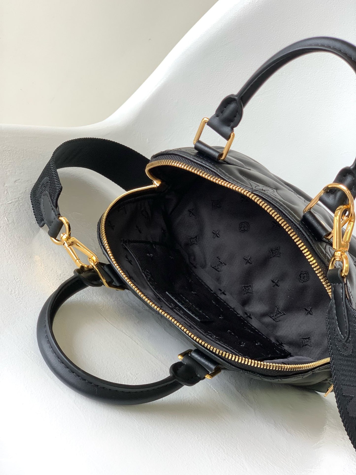 Louis Vuitton Alma BB Bubblegram Leather Handbag - Black