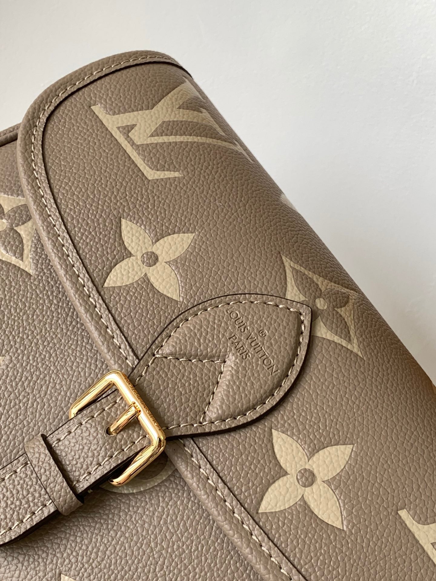 Louis Vuitton Taupe Monogram Leather Shoulder Bag with Detachable Strap