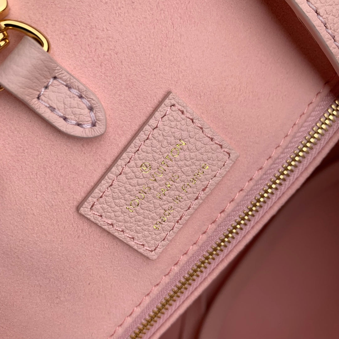 Louis Vuitton Elegant Pastel Pink Monogram Pattern Top Handle Tote Bag