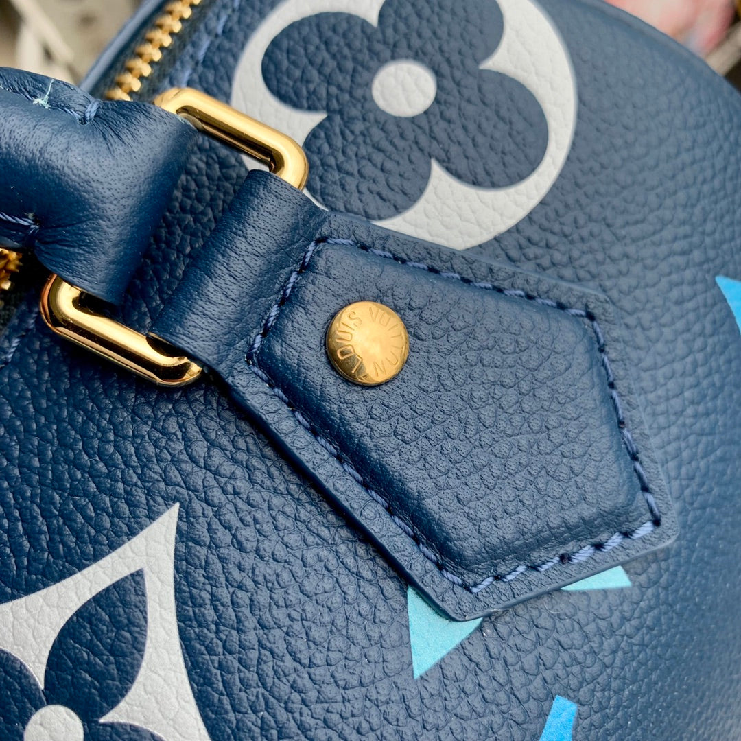 Louis Vuitton Blue Monogram Print Mini Duffle Bag with Top Handles