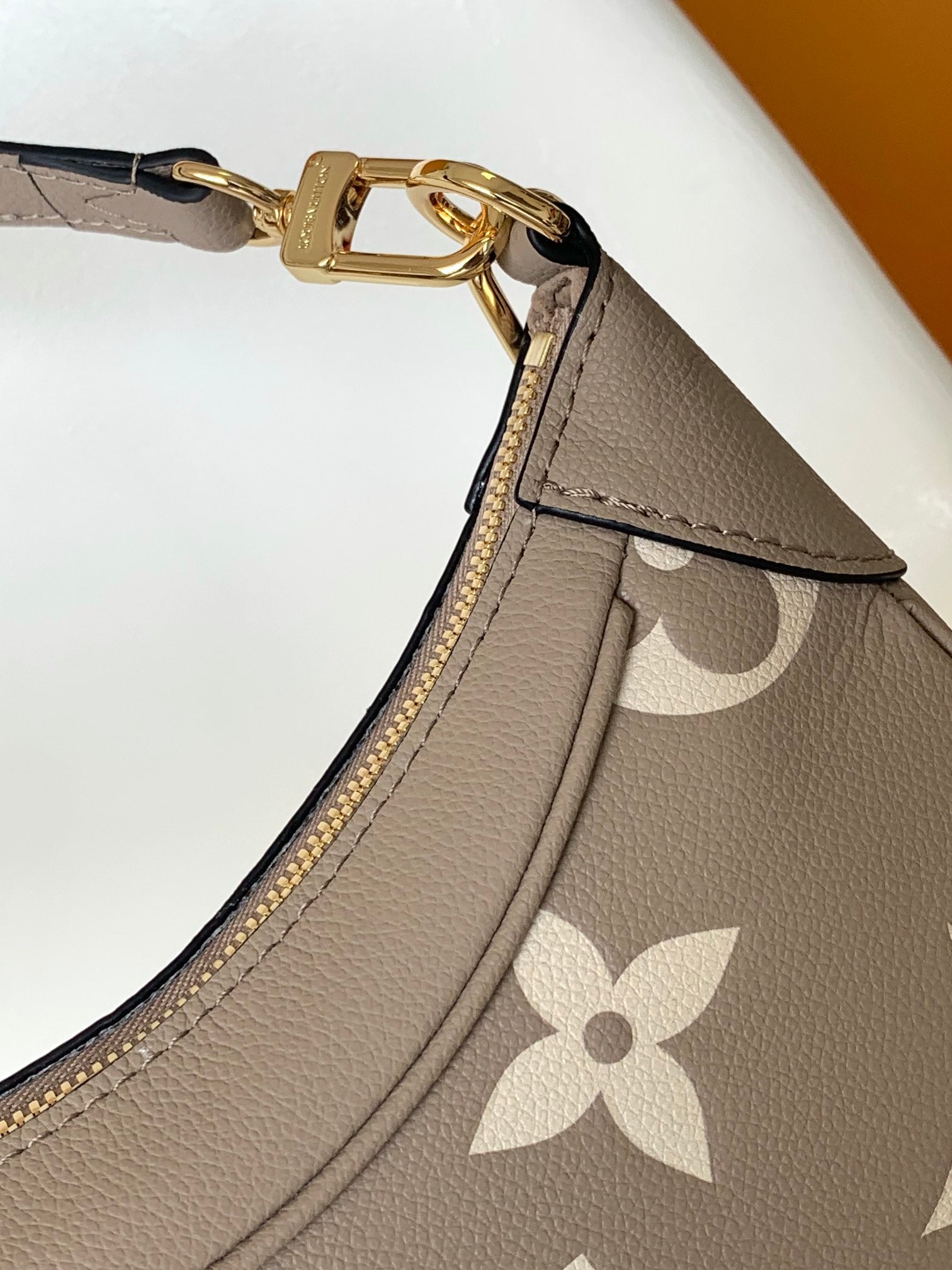 Louis Vuitton Beige Monogram Embossed Leather Crescent Shoulder Handbag