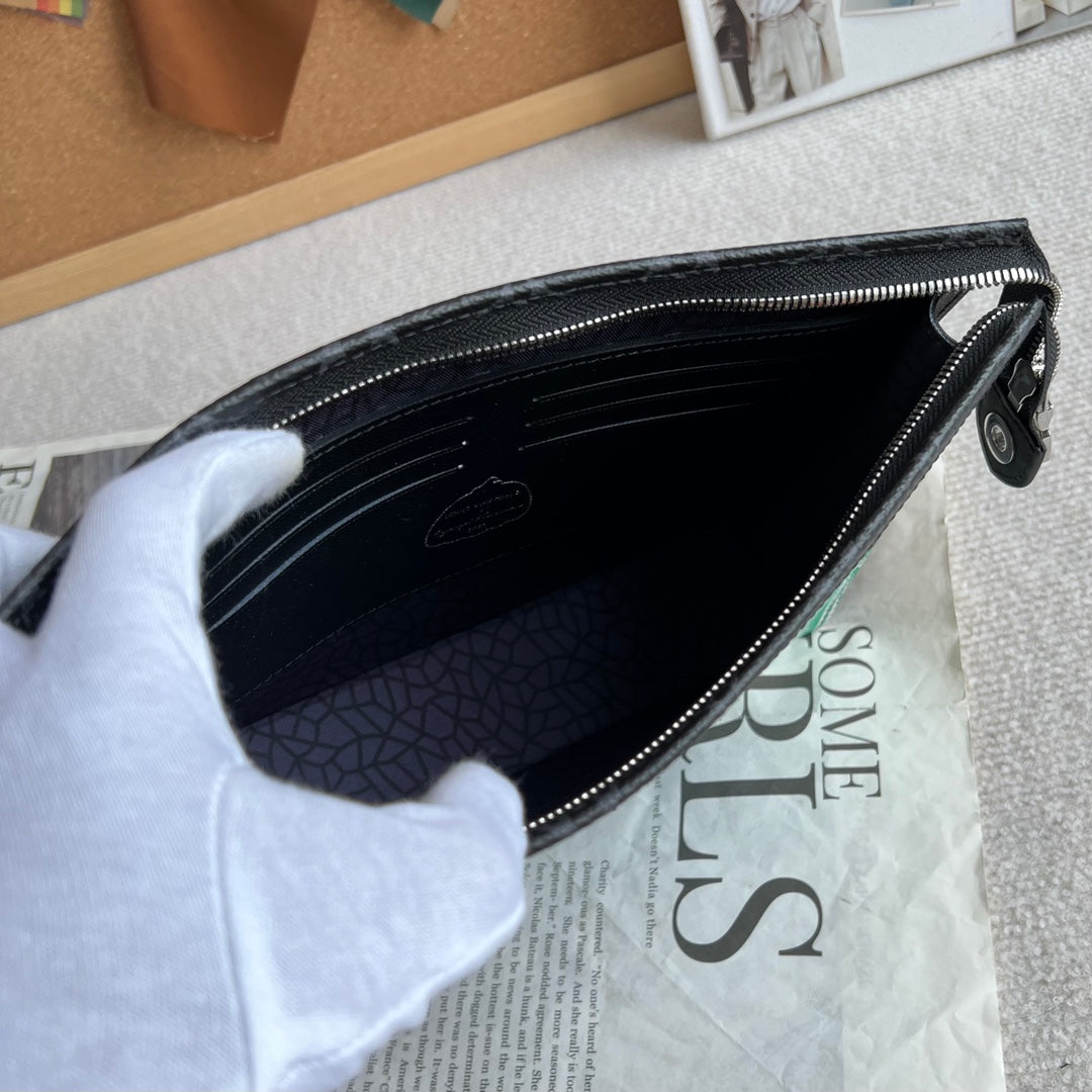 Louis Vuitton Grey Monogram Canvas Clutch Bag with Colorful Pumpkin Art