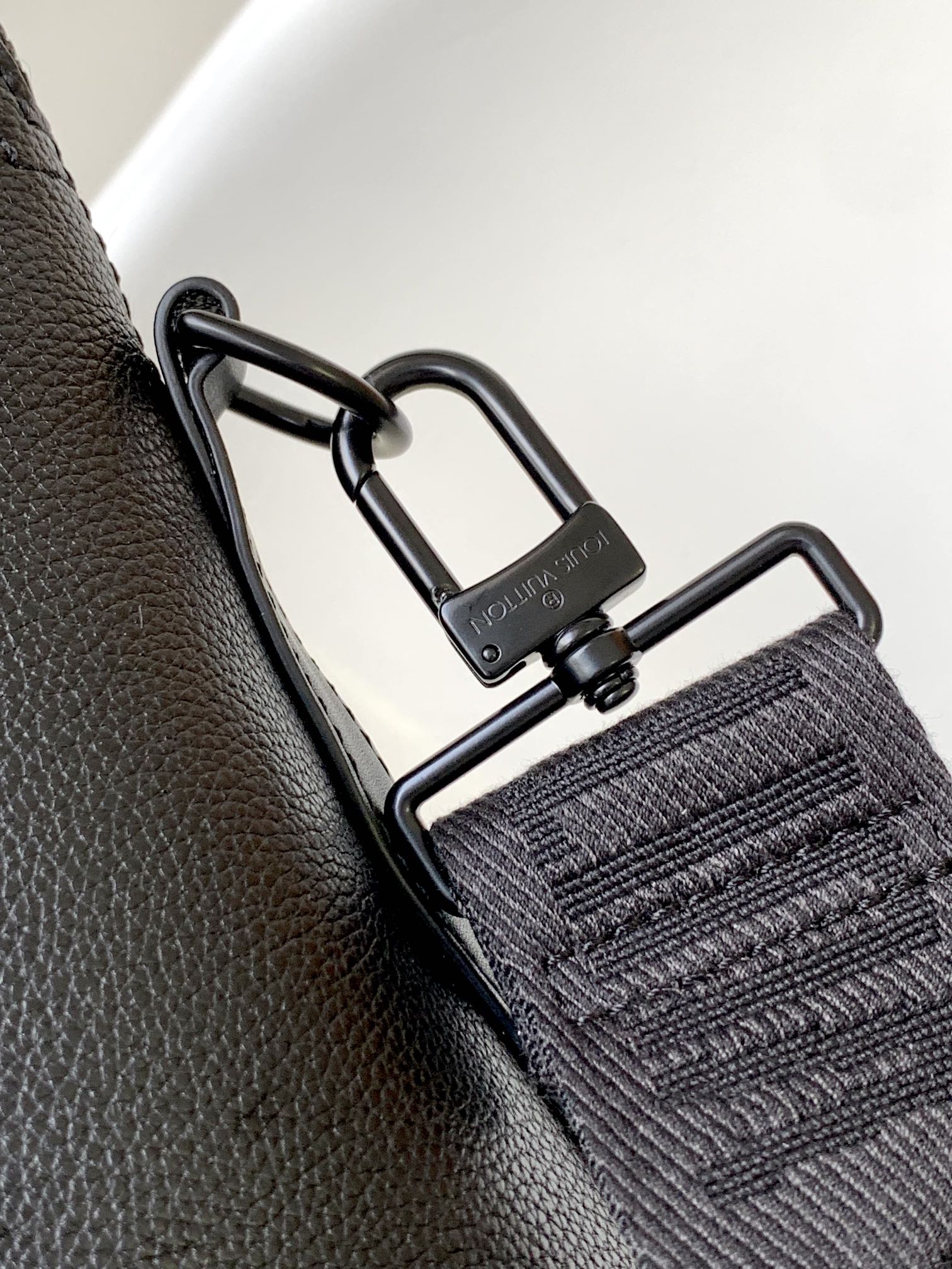 Louis Vuitton Modern Black Leather Briefcase Laptop Bag with Shoulder Strap