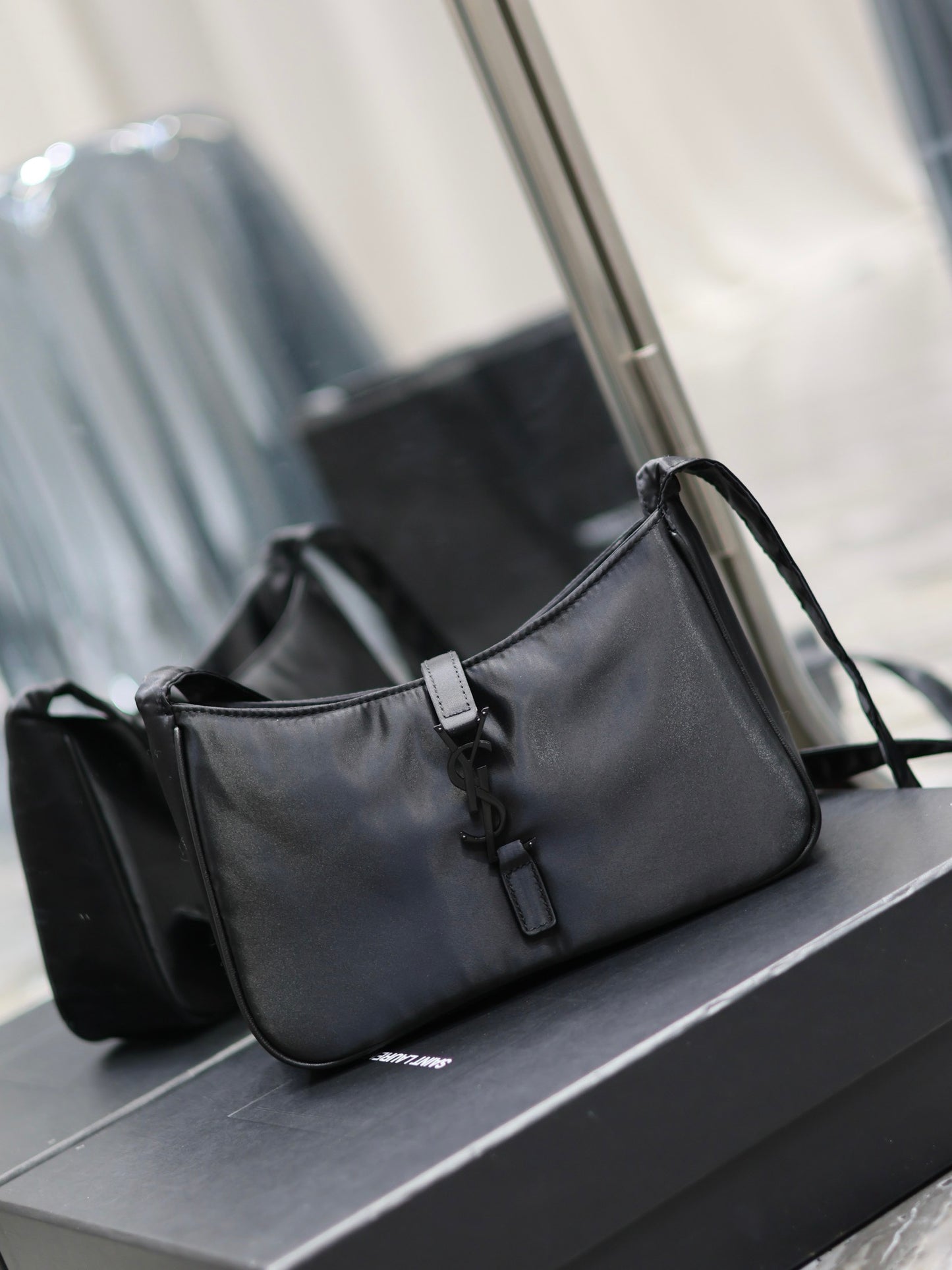 Elegant Black Faux Leather Small Crossbody Shoulder Bag